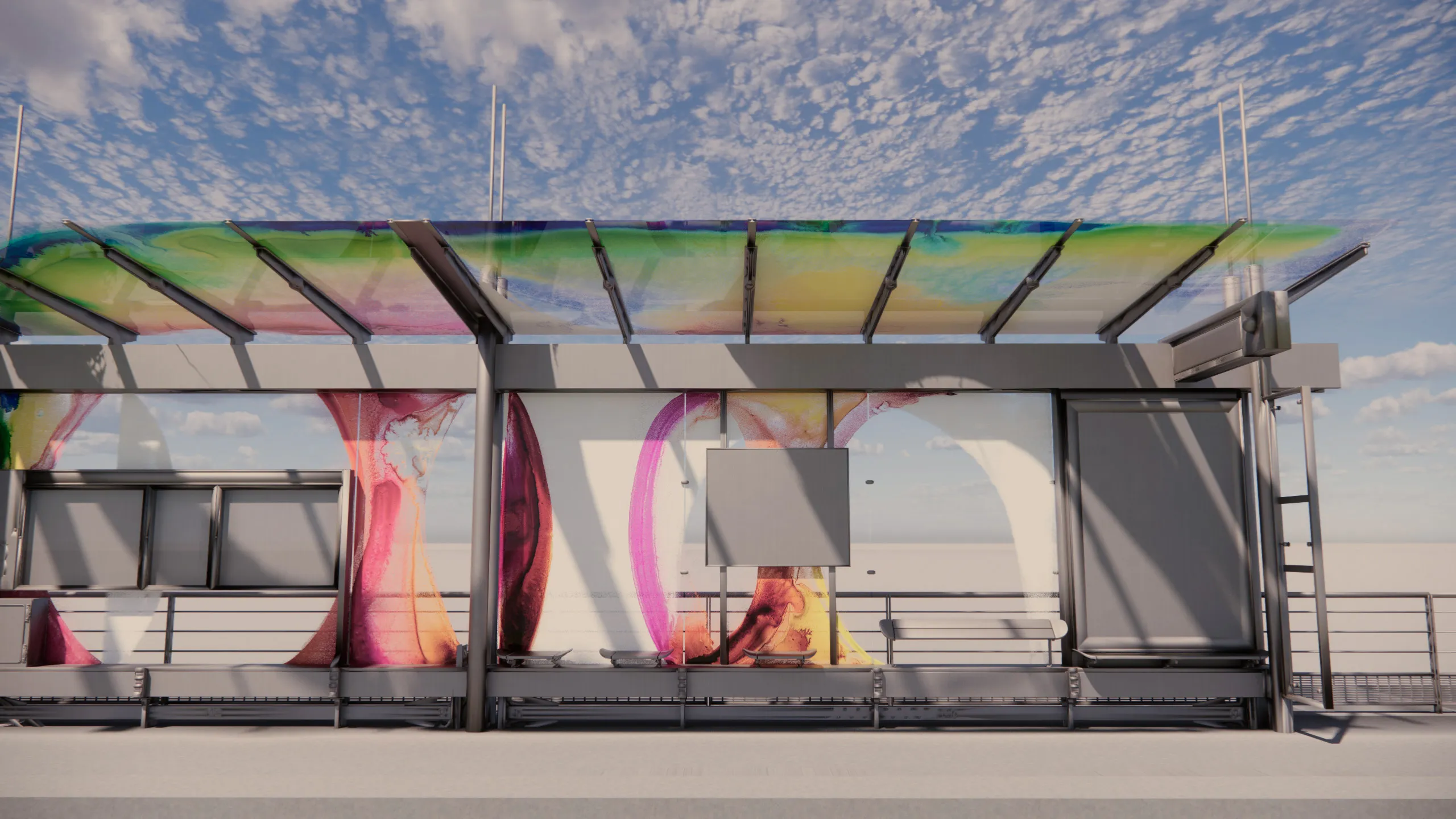 Artistic simulation, Systral station, Lyon, Io Burgard.