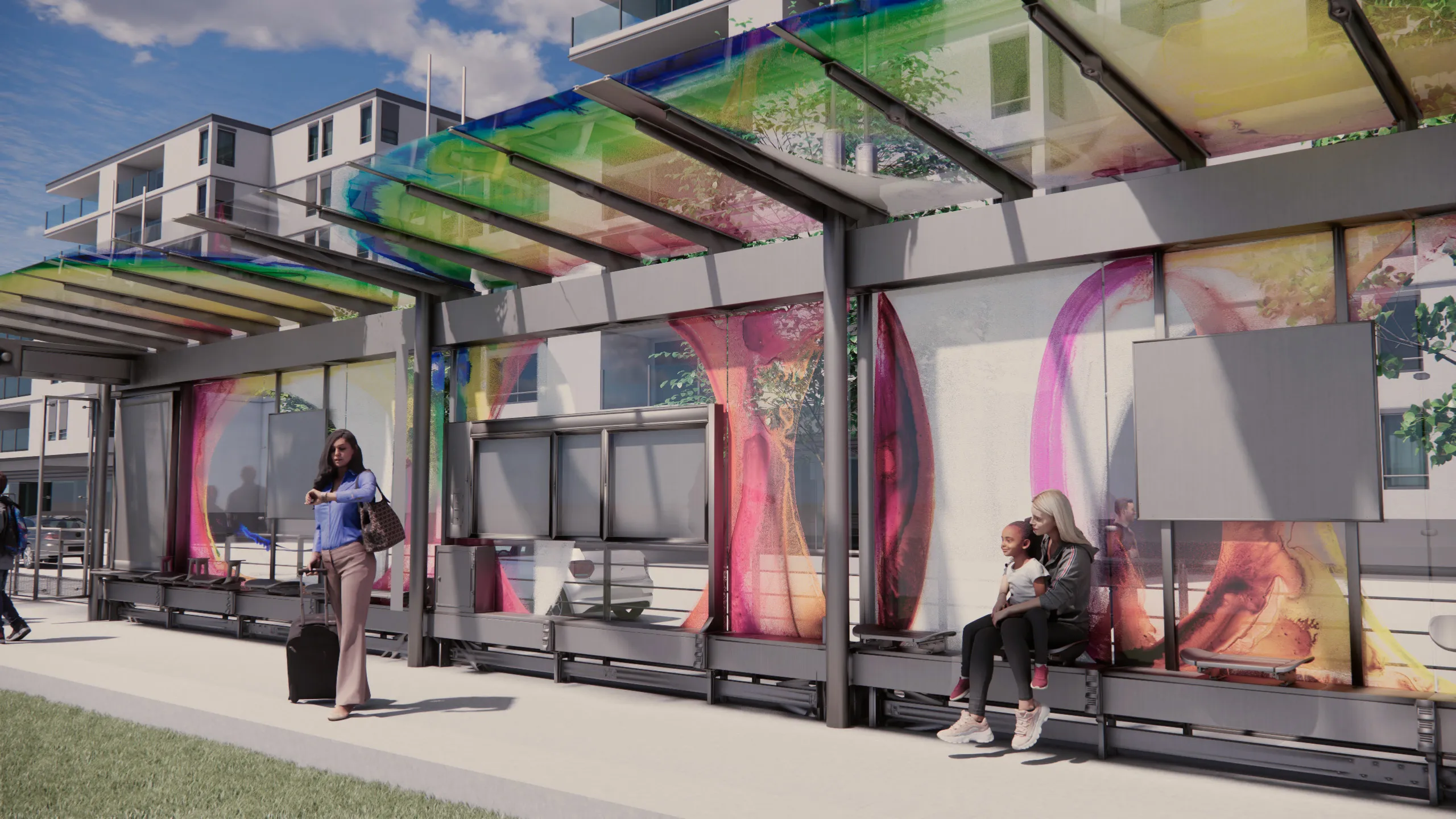 Artistic simulation, Systral station, Lyon, Io Burgard.