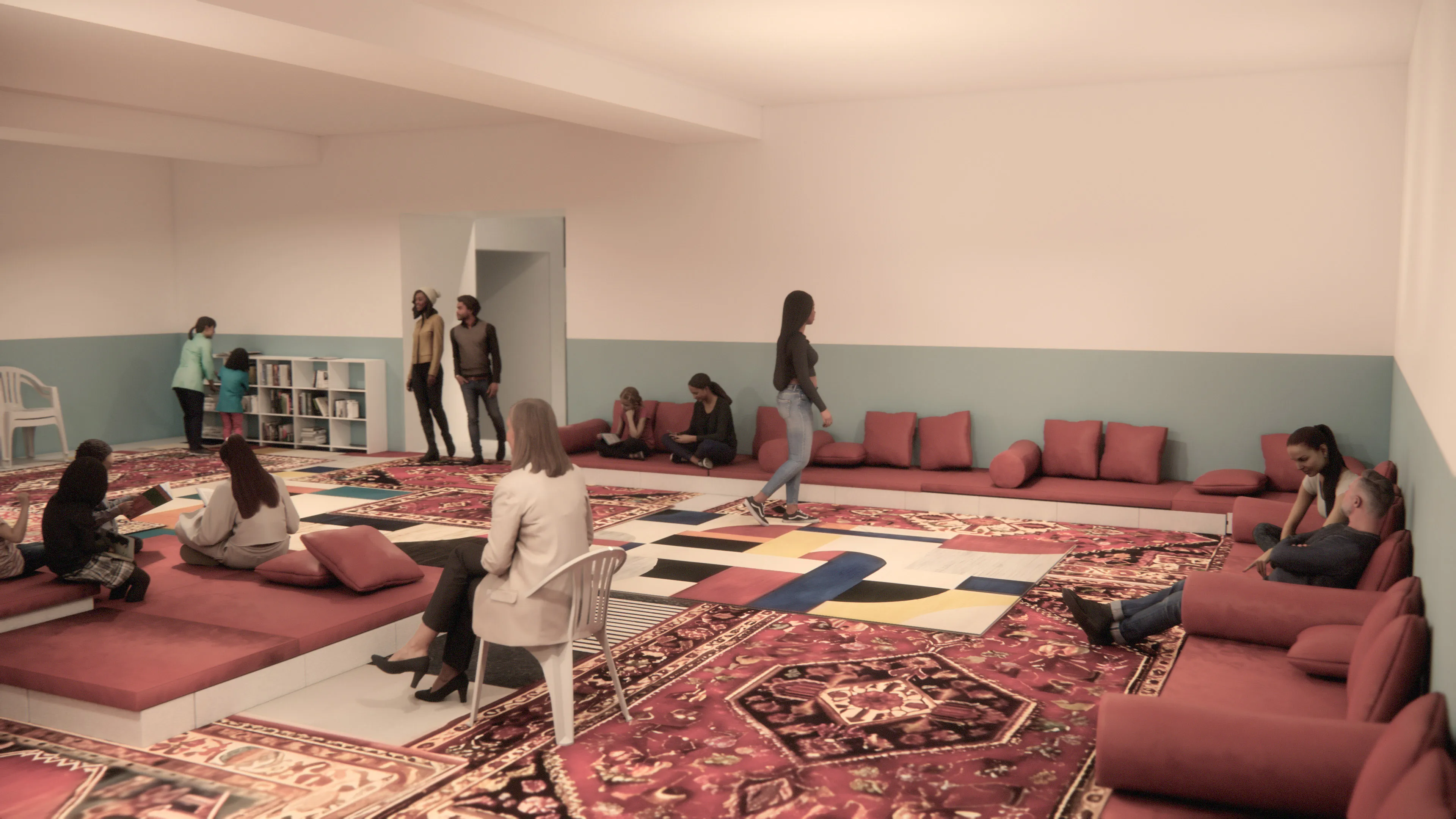 Rendu scénographique, exposition Mohamed Bourouissa, Migros Museum, Zurich.