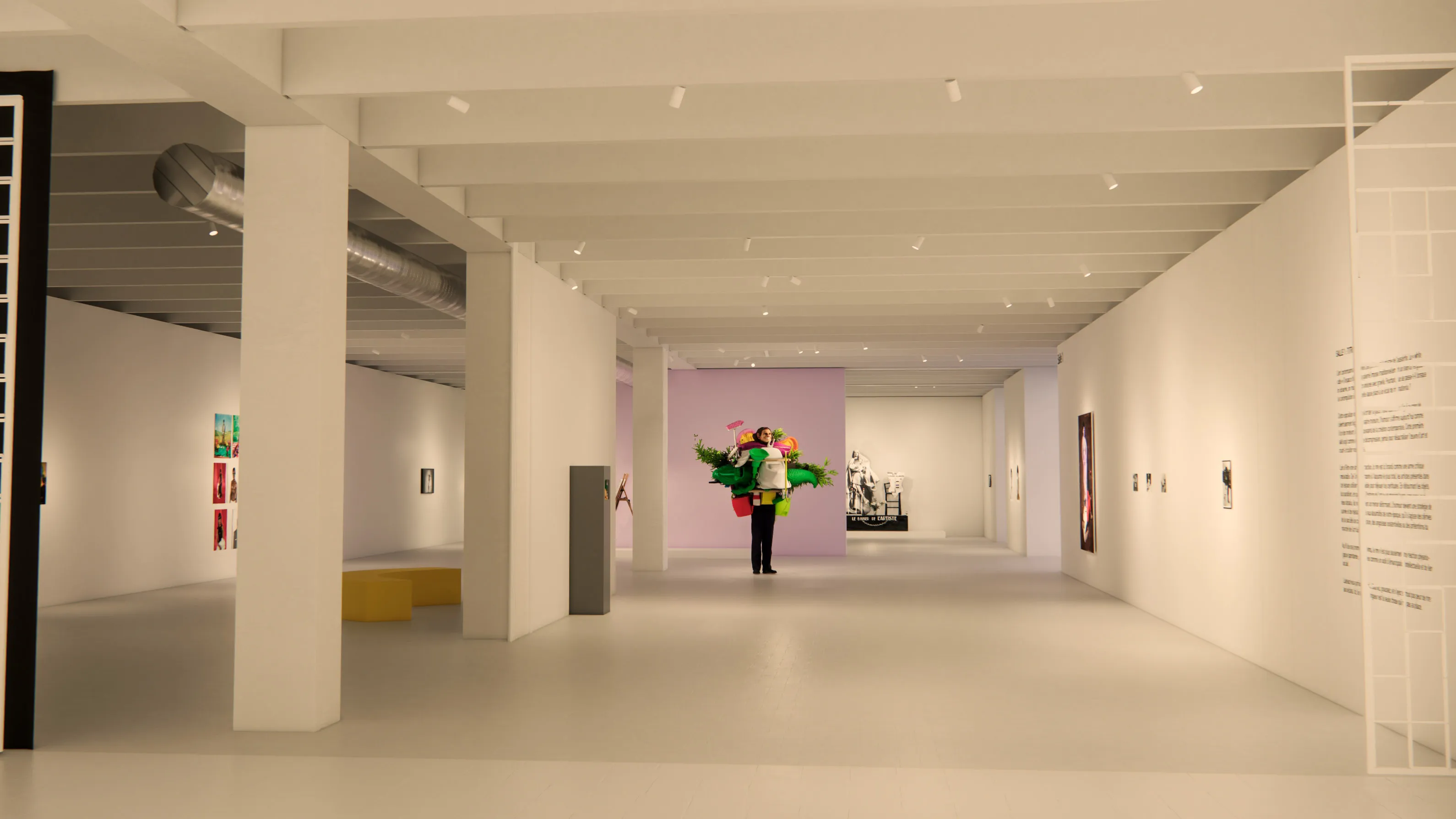 Implantation rendering for the Éclats du Rire ! exhibition, lille3000, Tripostal de Lille.