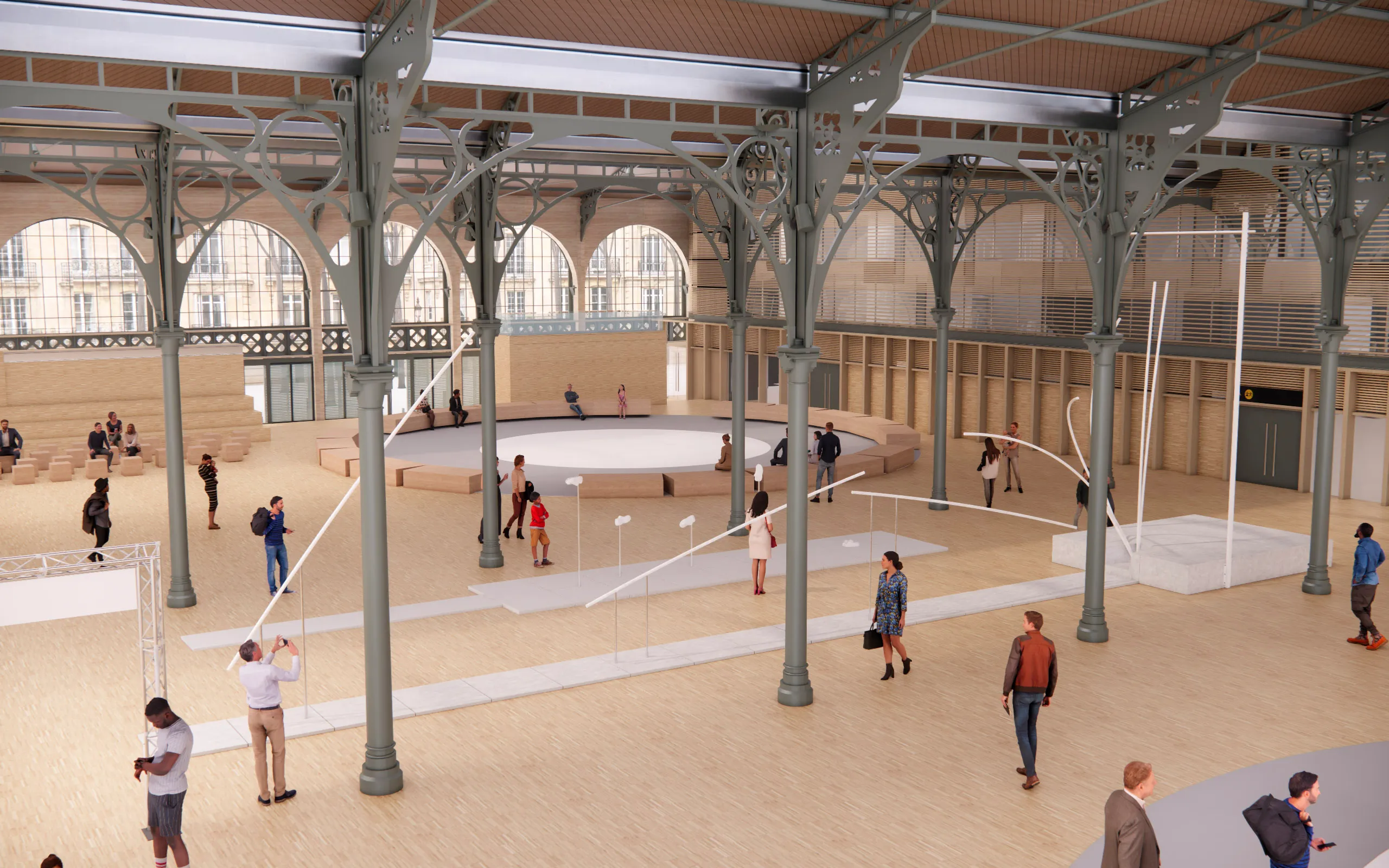 Bubka installation, Pierre Larauza, Carreau du Temple, Paris 2024.